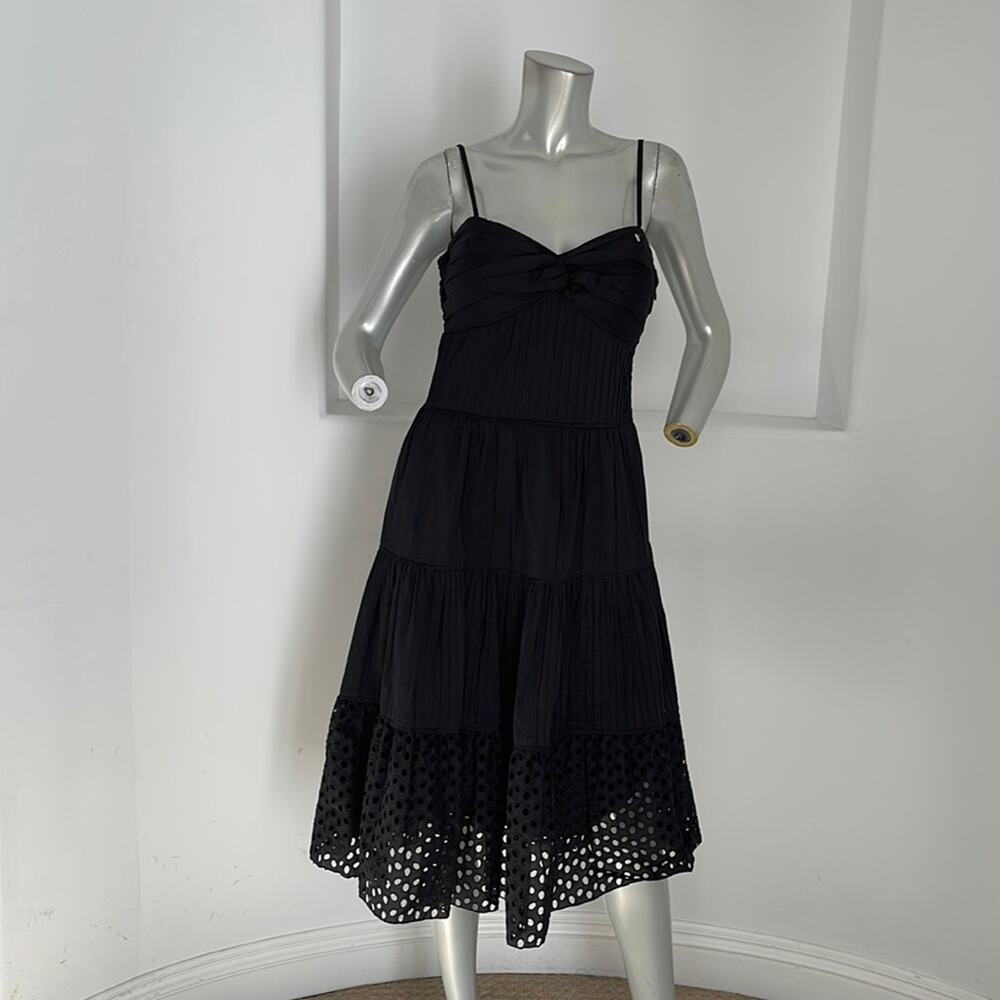I.N.C International Concepts Spaghetti Straps Embroidered Dress Black Size 10P